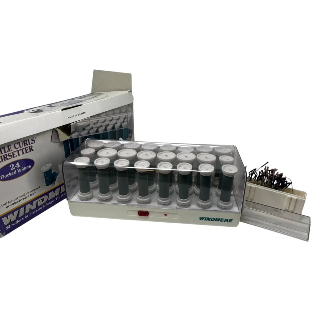 Windmere Hairsetter Gentle Curls 24 Flocked Rollers Model FS-24/655 Retro Beauty